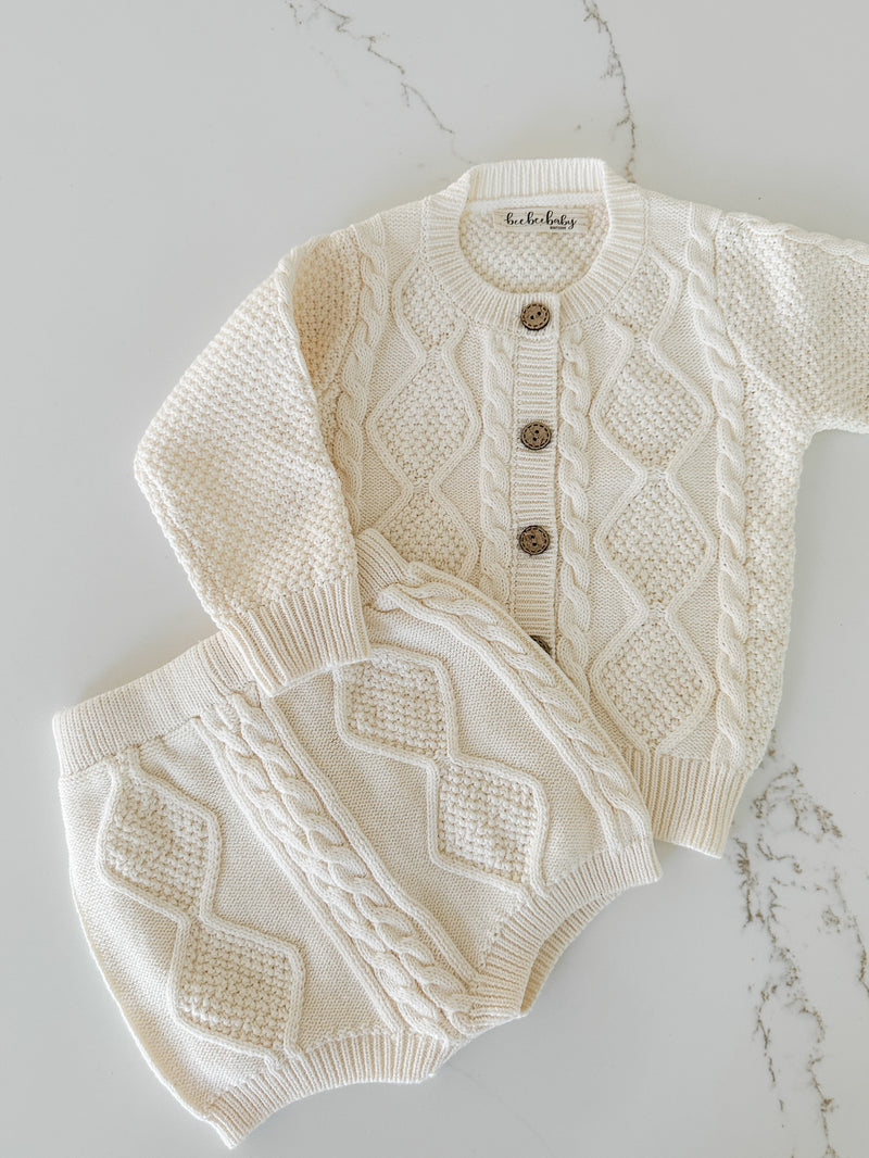 Cable Knit Set - Rice