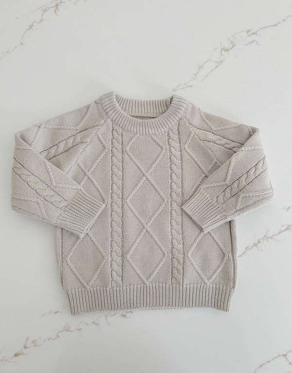 Cable Knit Sweater - Stone