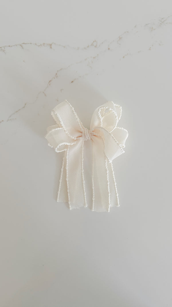 Embellished Lace Bow Clip