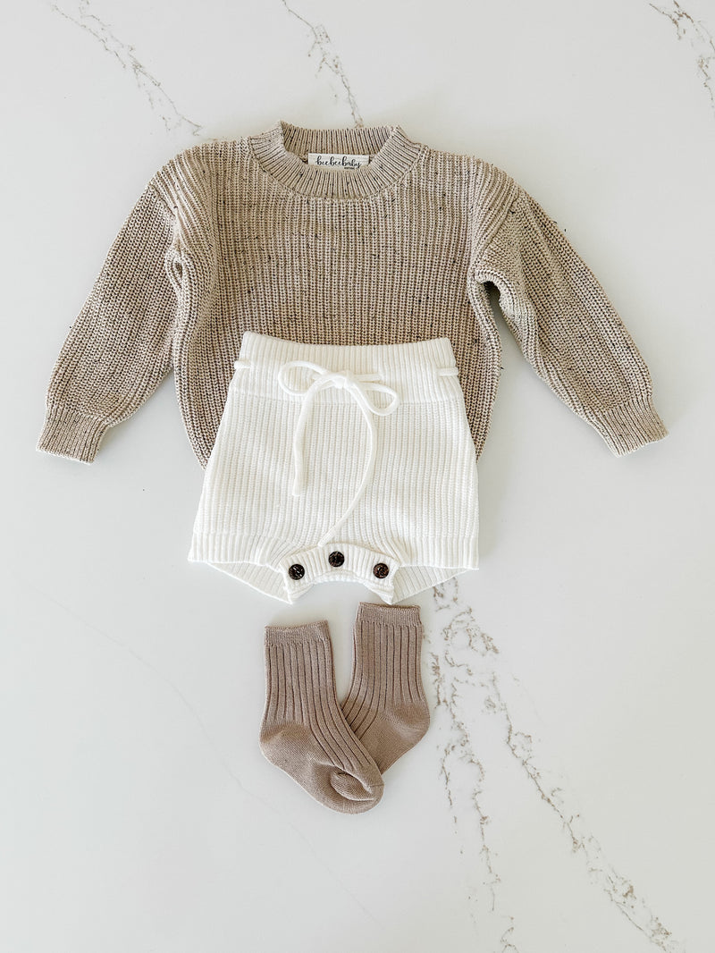 Speckled Chunky Sweater - Sand
