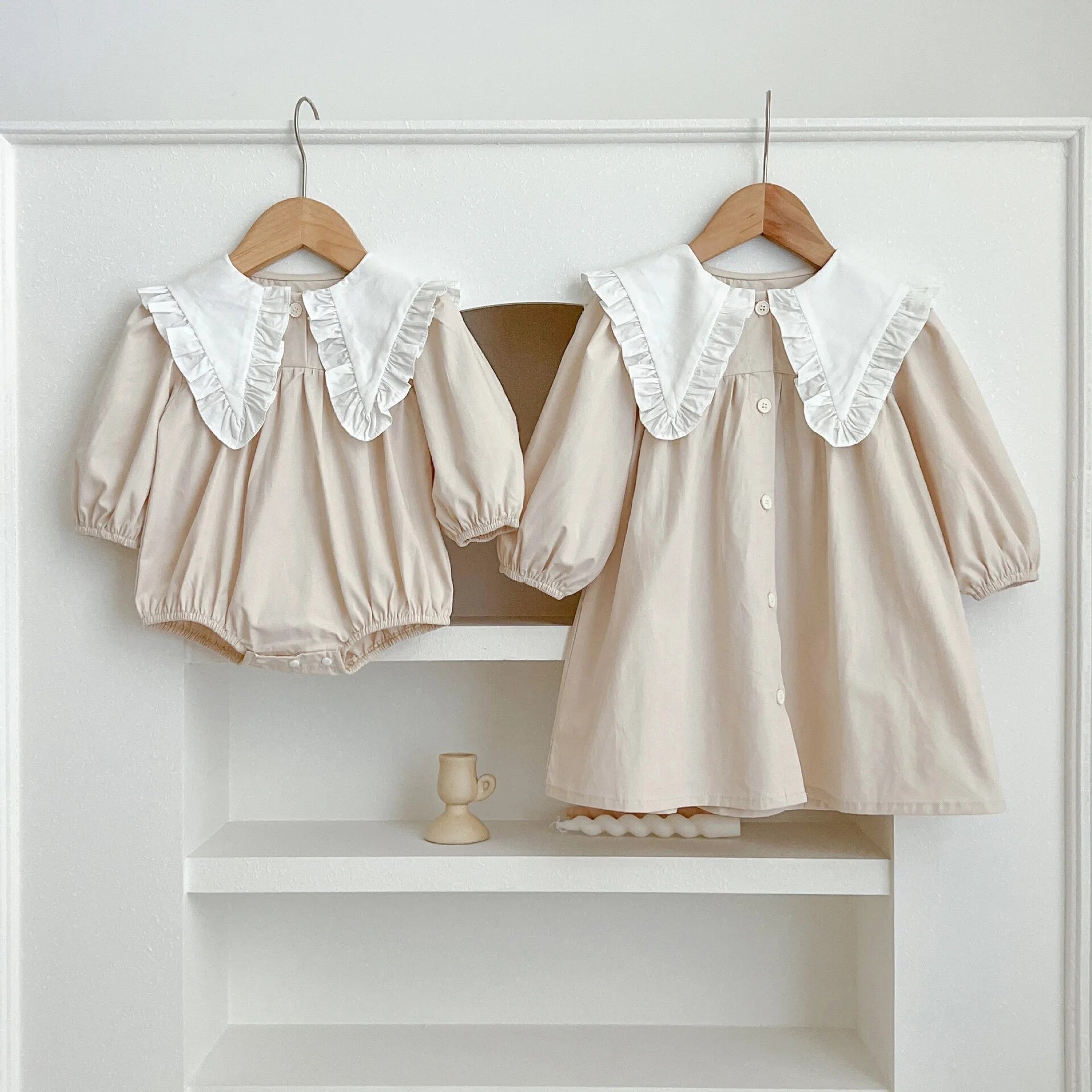Cozy Pups Romper with Contrast Sleeves main image 0