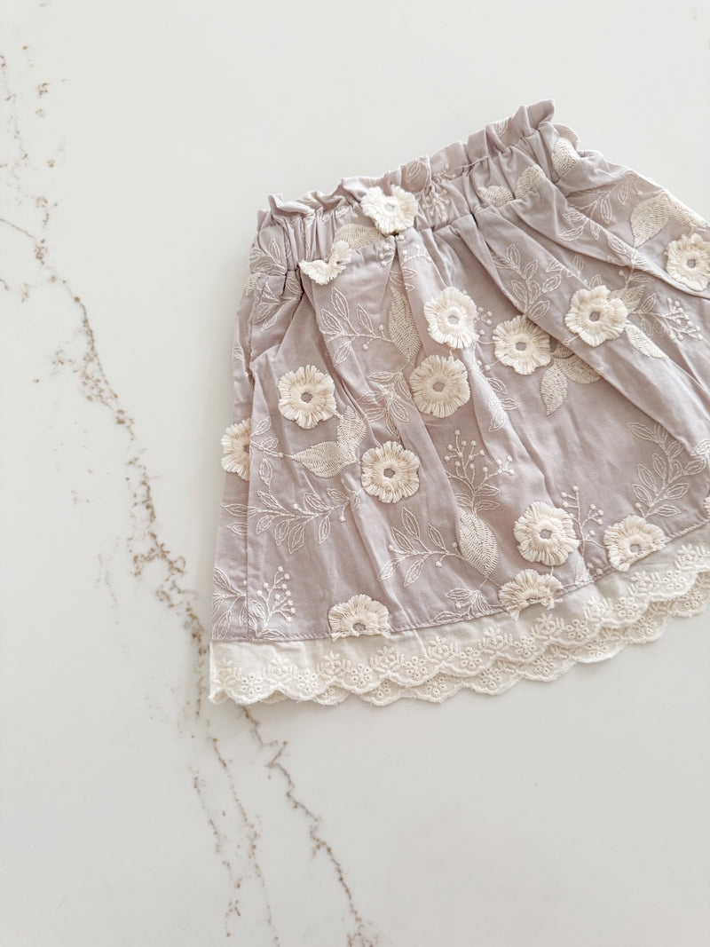 Appliqué Floral Skirt