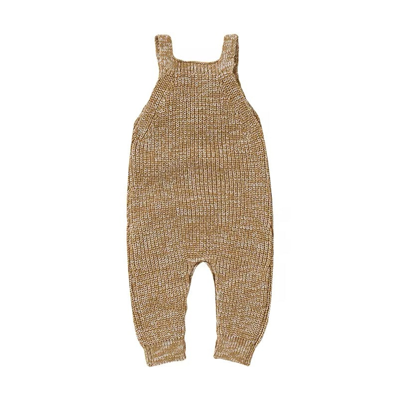 Knit Textured Overalls