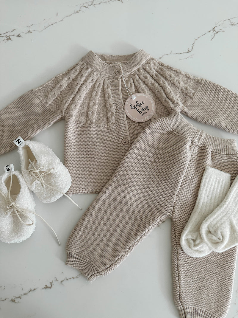 Cable Knit Textured Set