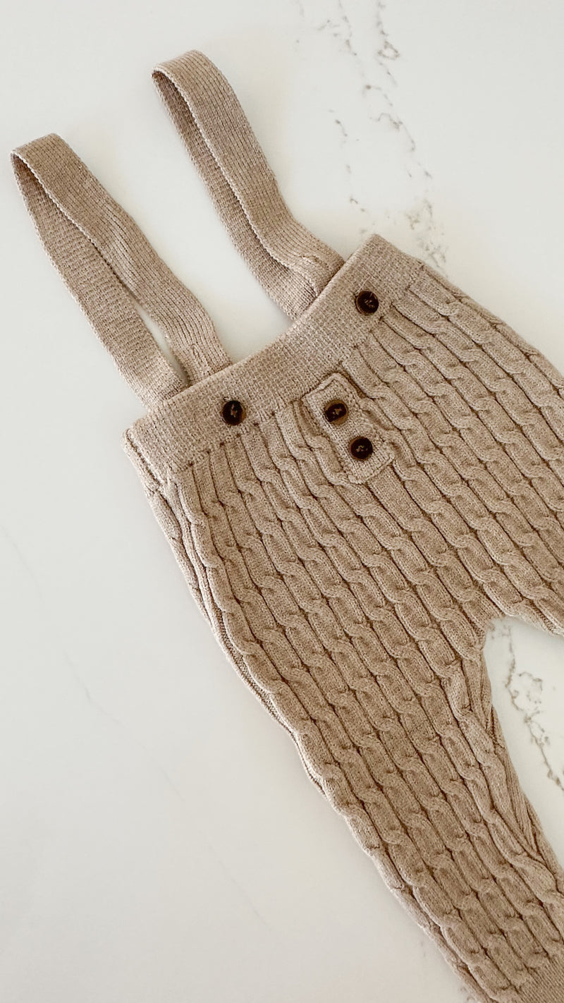 Cable Knit Overalls - Hazel Wood