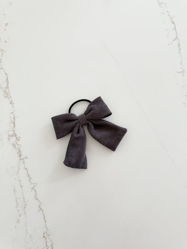 Bow With Scrunchie - Grey