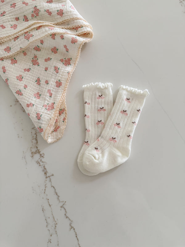 Cotton Floral Socks
