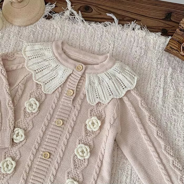 Cable Knit Textured Romper - Blush