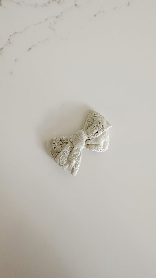 Embroidered Clip Bow