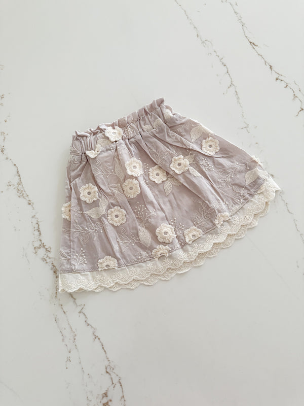 Appliqué Floral Skirt