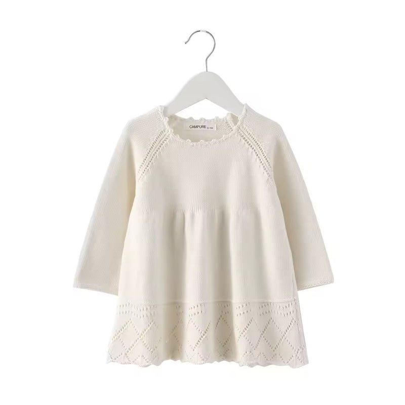 White knit dress baby toddler