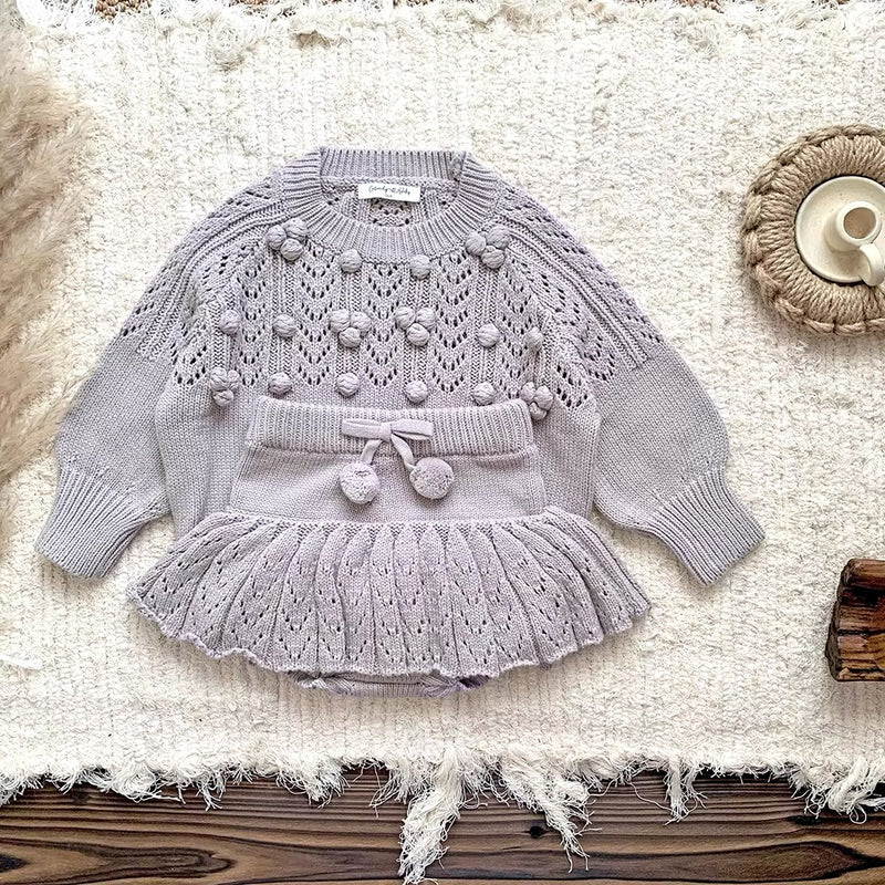 Chunky Knit Skirt - Lavender