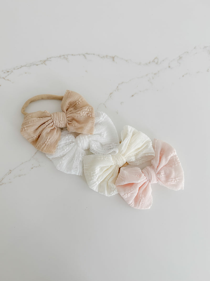 Lace Bow Hair Band - Pack of 4