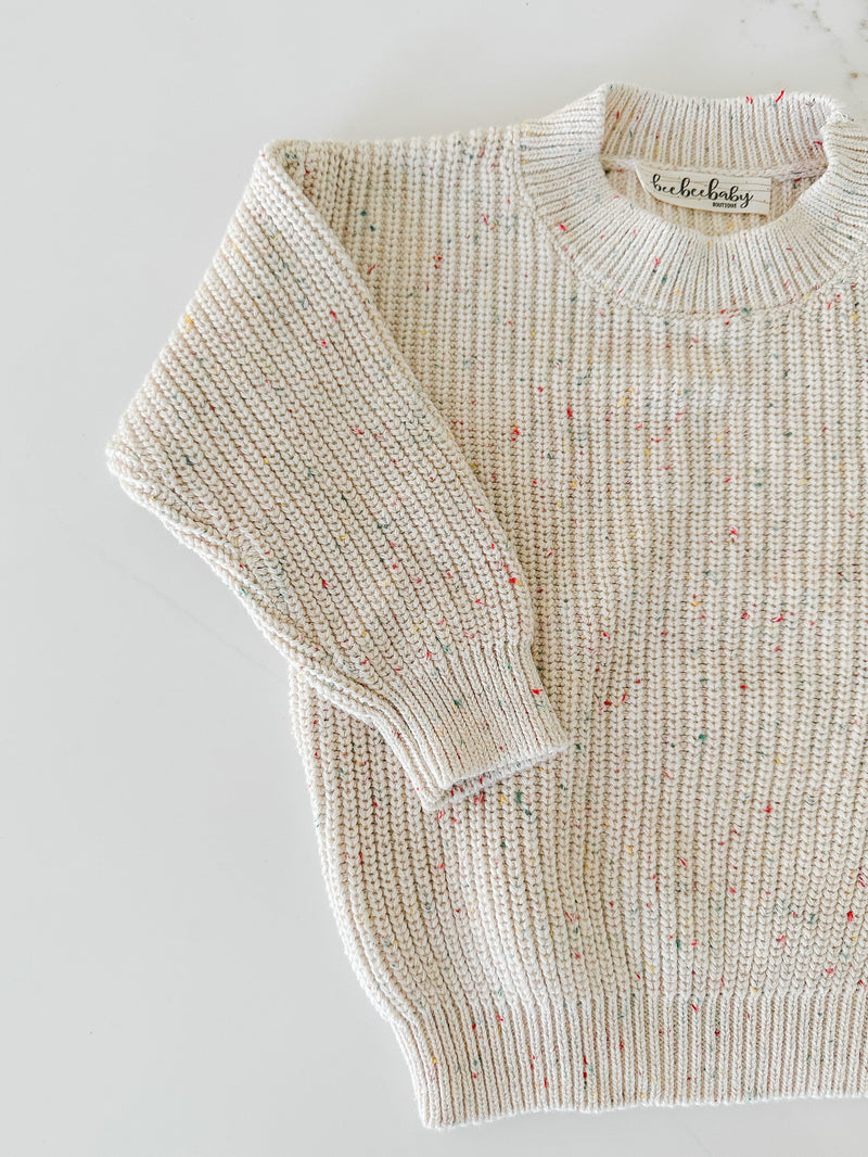 Speckled Chunky Sweater - Oat