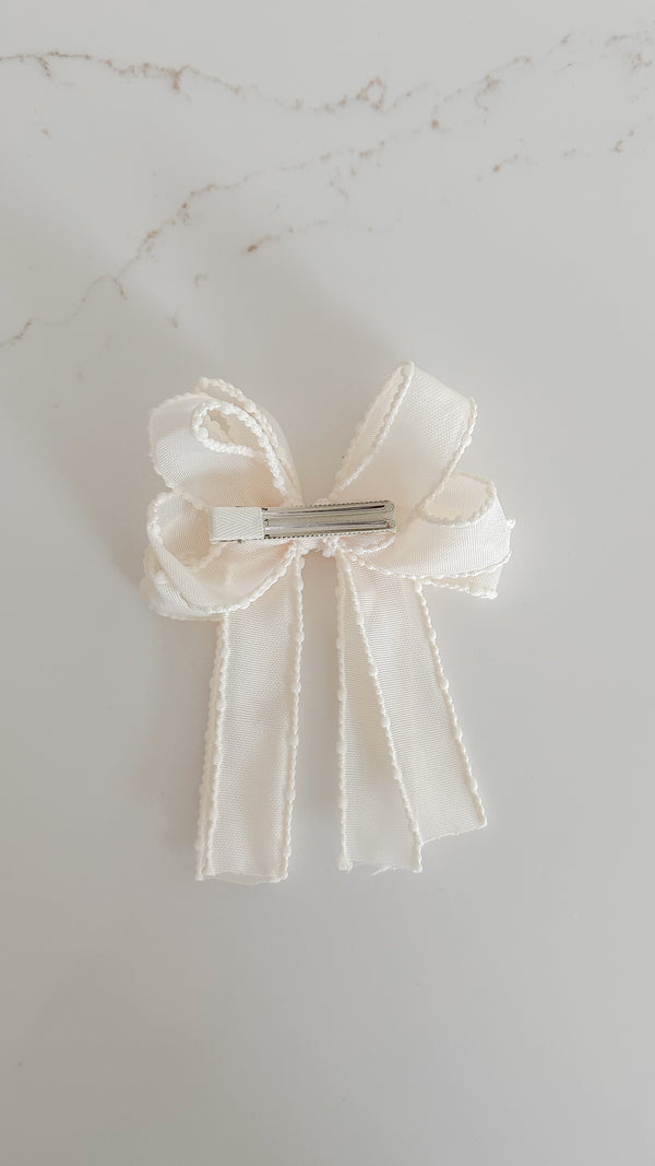 Embellished Lace Bow Clip