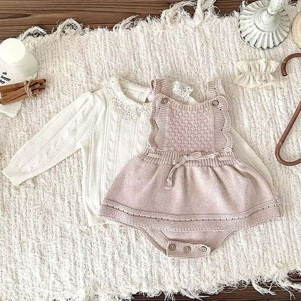 Textured Knit Romper - Oat