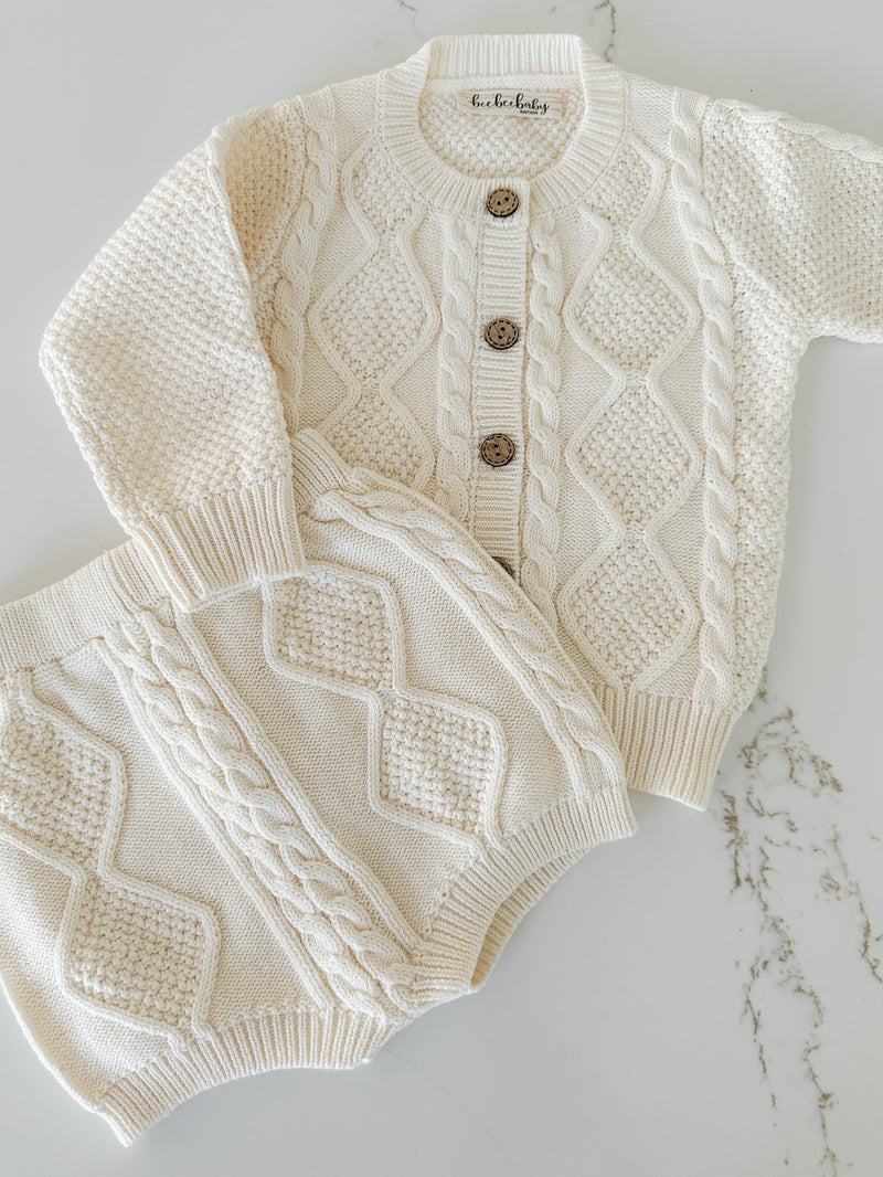 Cable Knit Set - Rice