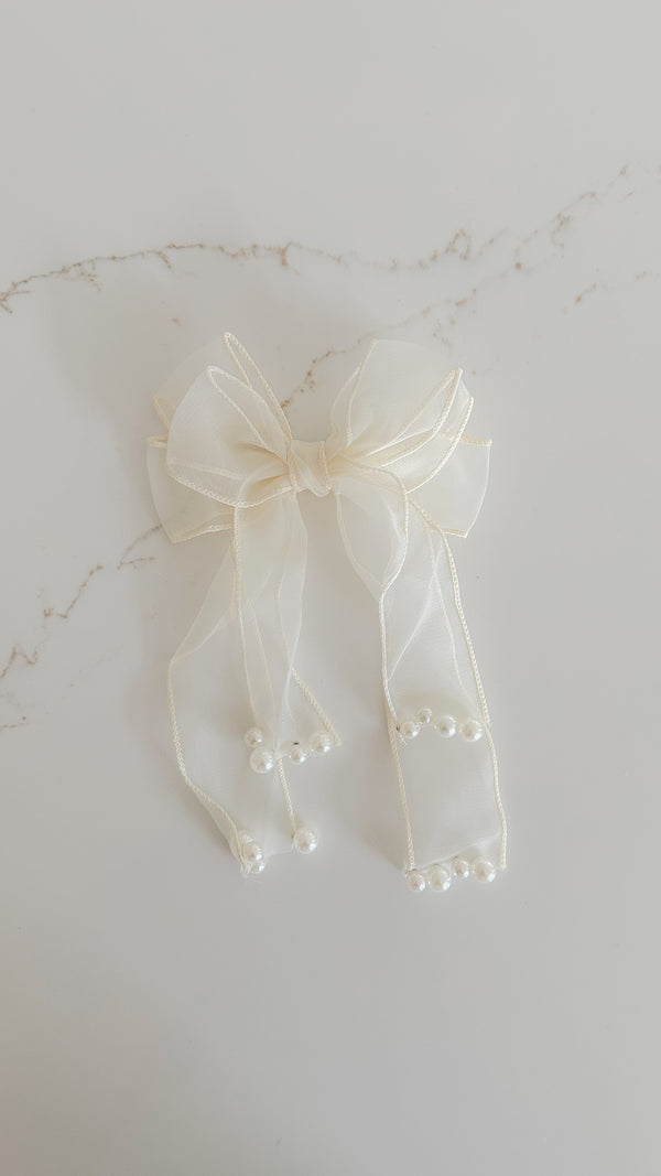 Embellished Lace Bow Clip