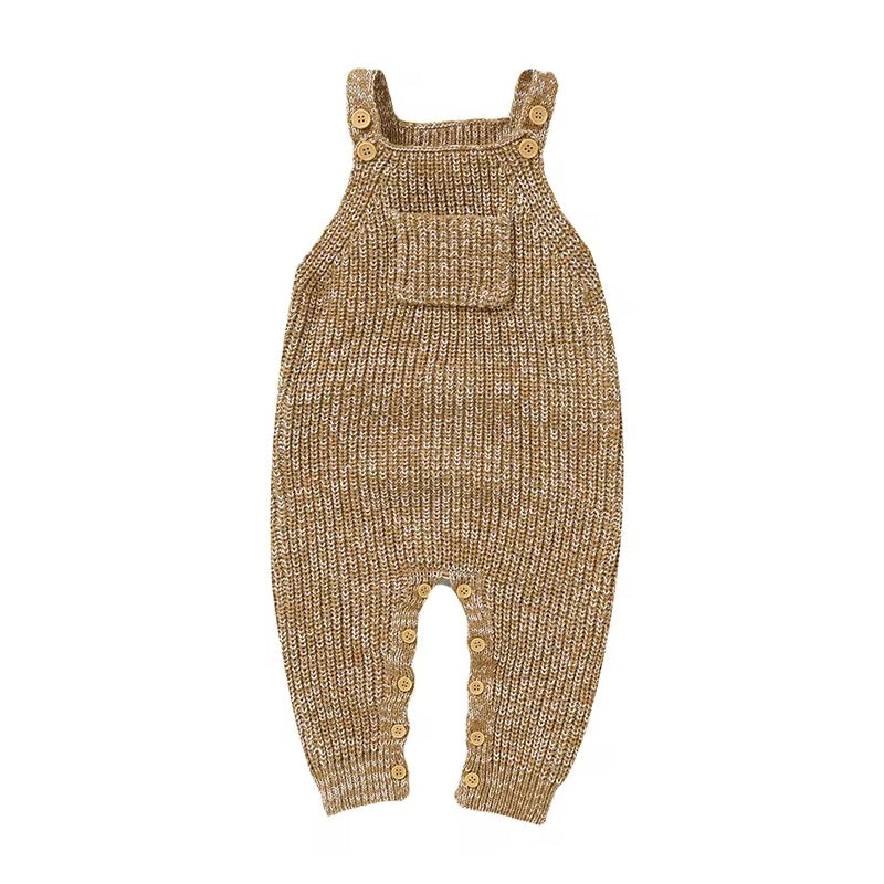 Knit Textured Overalls