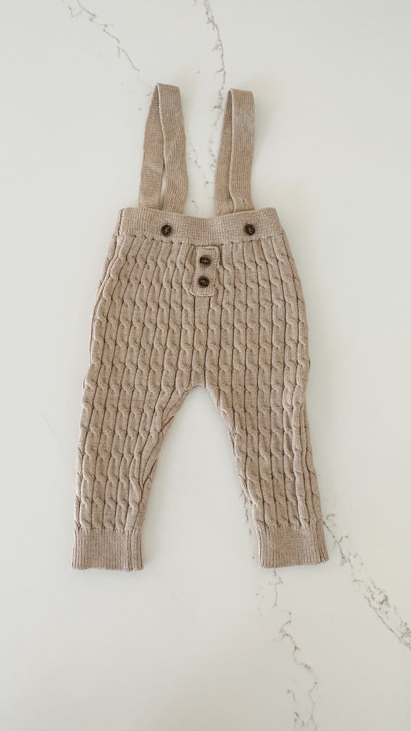 Cable Knit Overalls - Hazel Wood