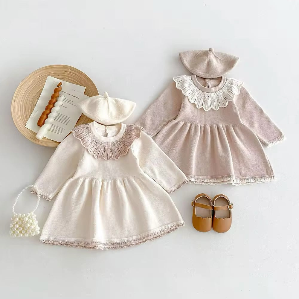 Scalloped Knit Dress - Cream – BeeBeeBabyBoutique