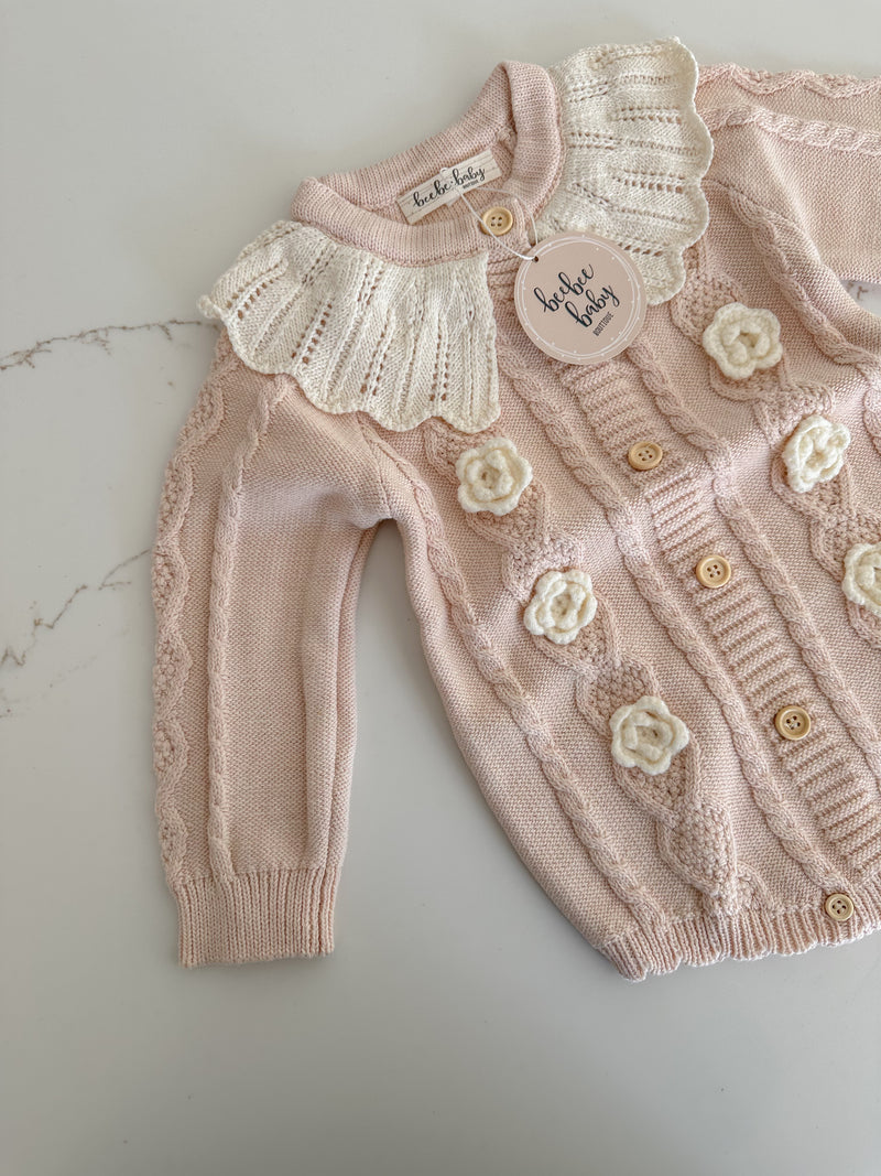 Cable Knit Textured Romper - Blush