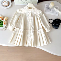 Pleated Cotton Dress