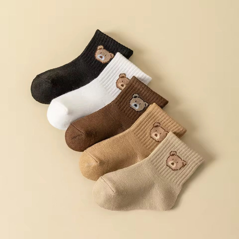 Ribbed Teddy Socks - Pack of 5