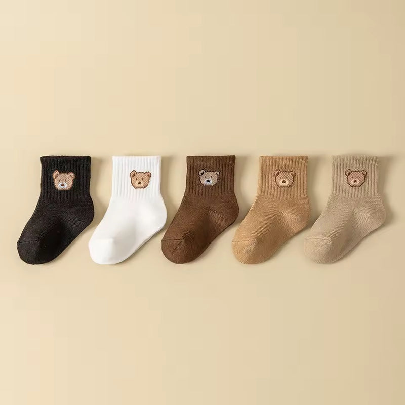 Ribbed Teddy Socks - Pack of 5