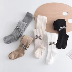 Ribbed Bow Tights