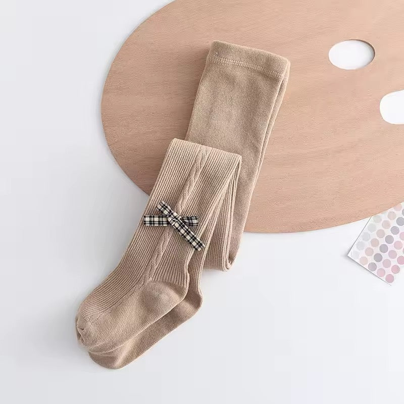 Ribbed Bow Tights