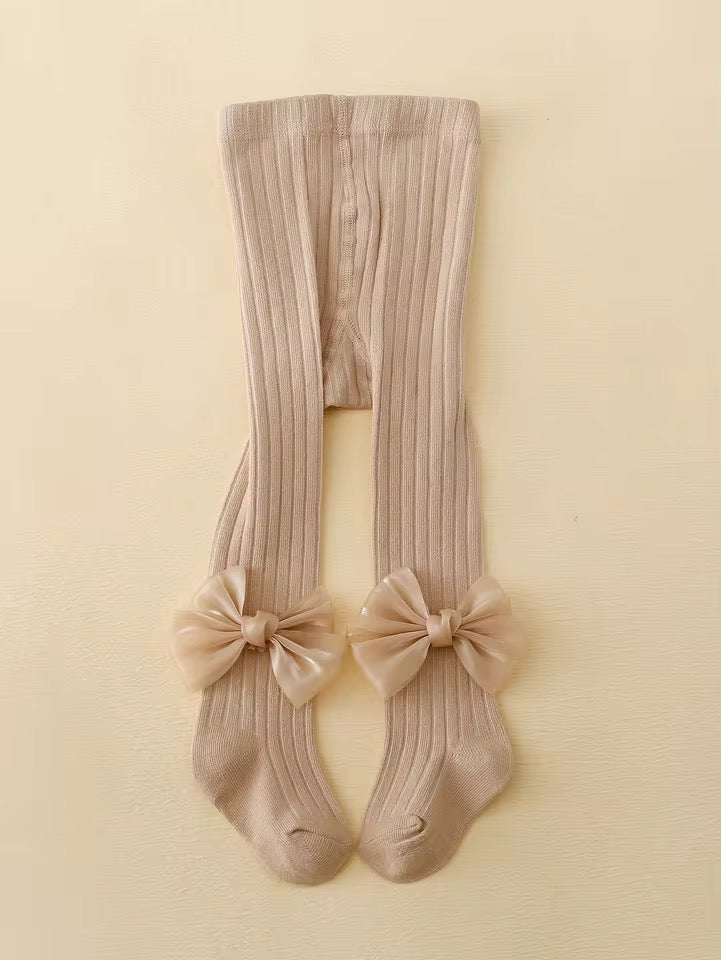 Ribbed Bow Tights - Pack of 3
