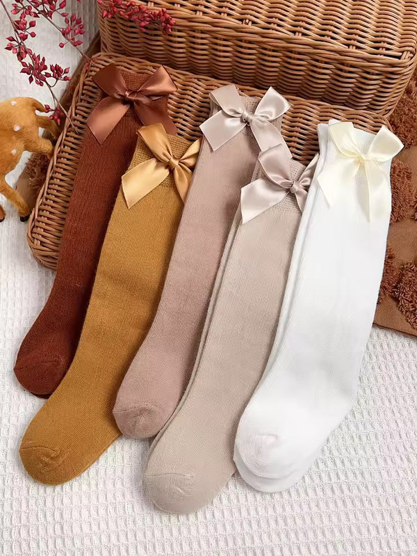 Cotton Bow Socks- Pack of 5