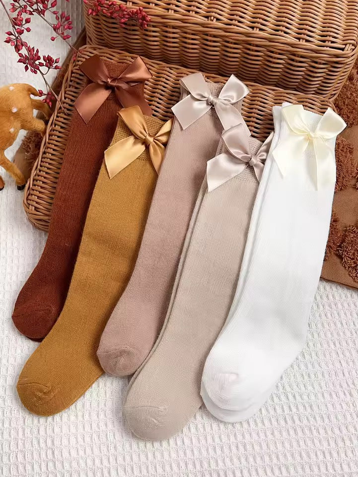 Cotton Bow Socks- Pack of 5