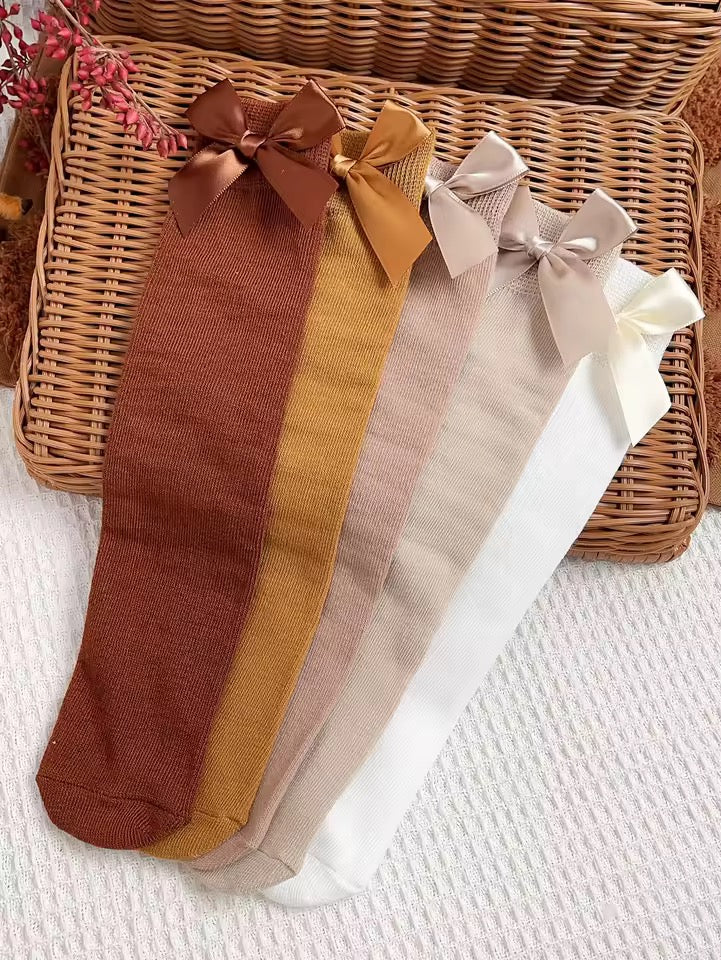 Cotton Bow Socks- Pack of 5