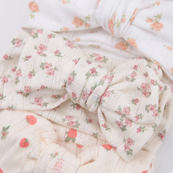 Stretchy Floral Bow Headband - Pack of 4