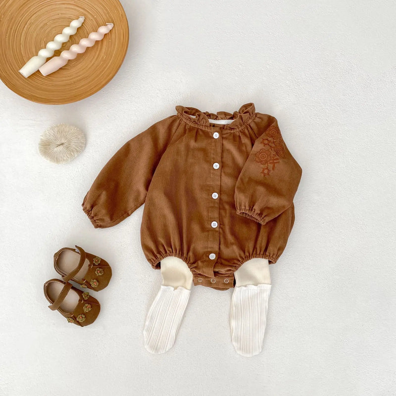 Long Sleeve Textured Romper