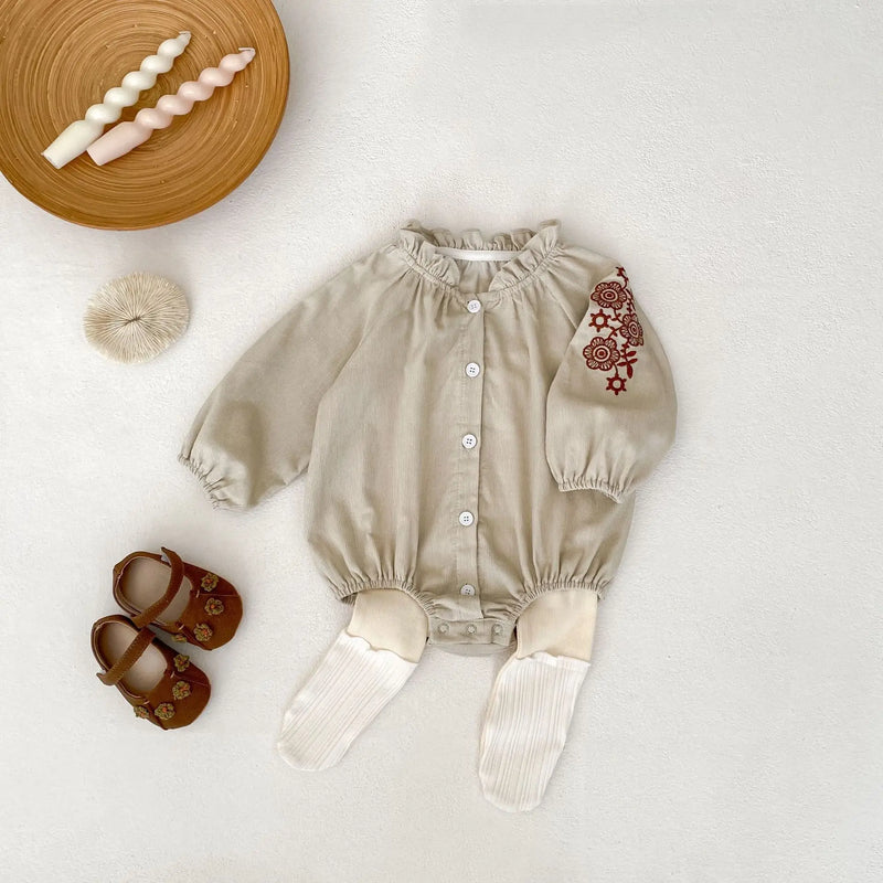 Long Sleeve Textured Romper