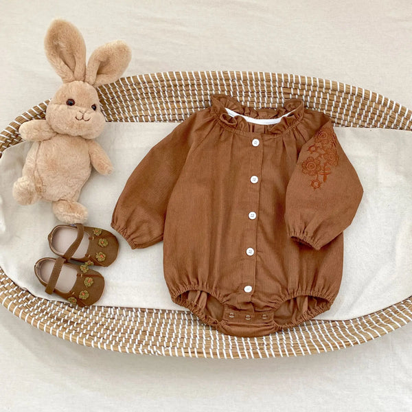 Long Sleeve Textured Romper