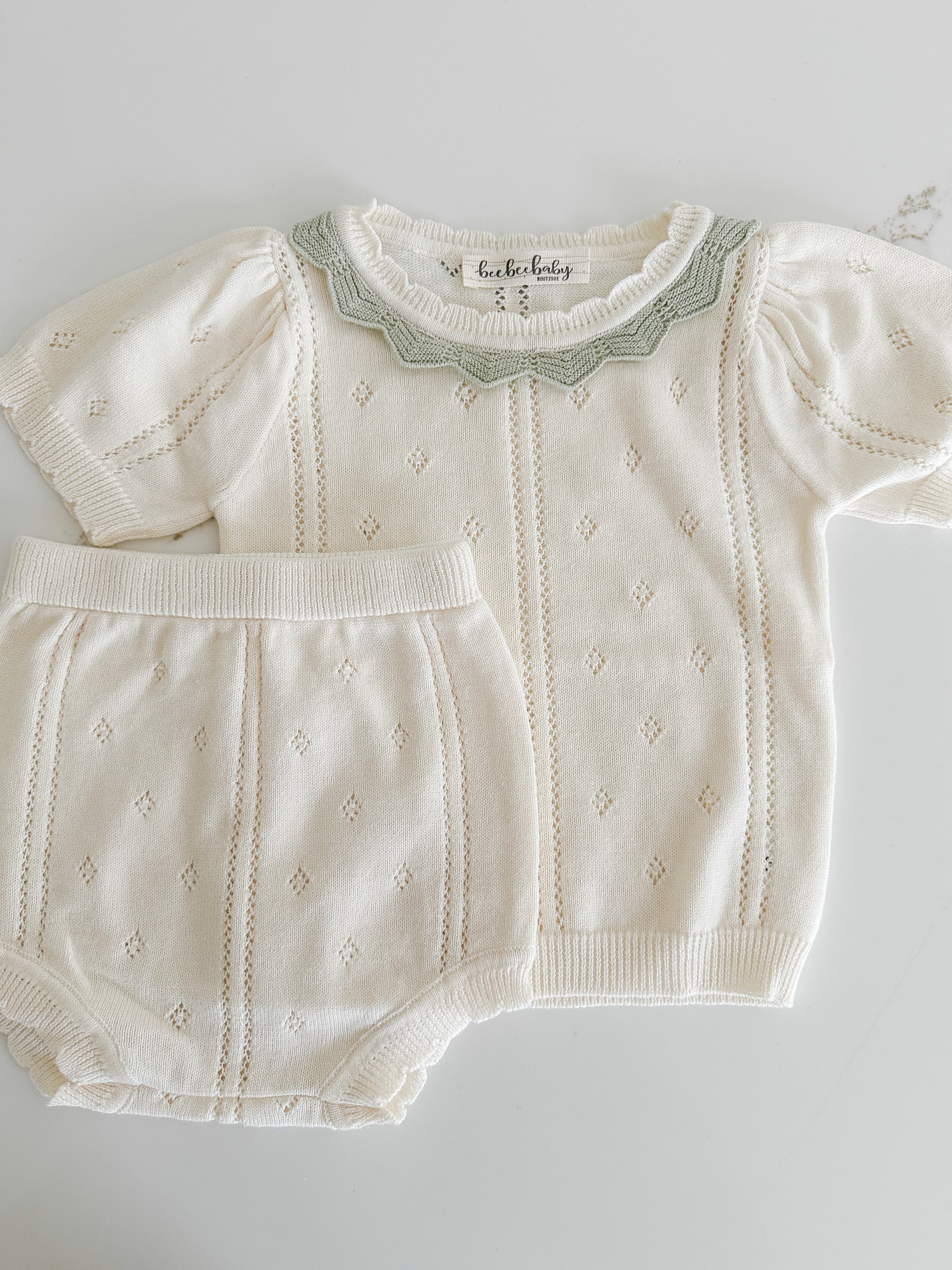 CREAM KNITTED SET main image 1