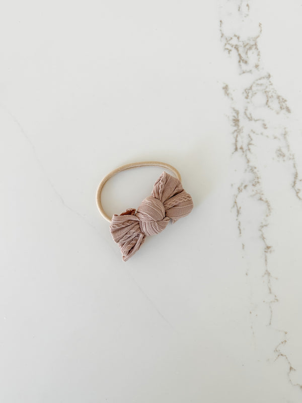 Bow Hair Band - Old Rose