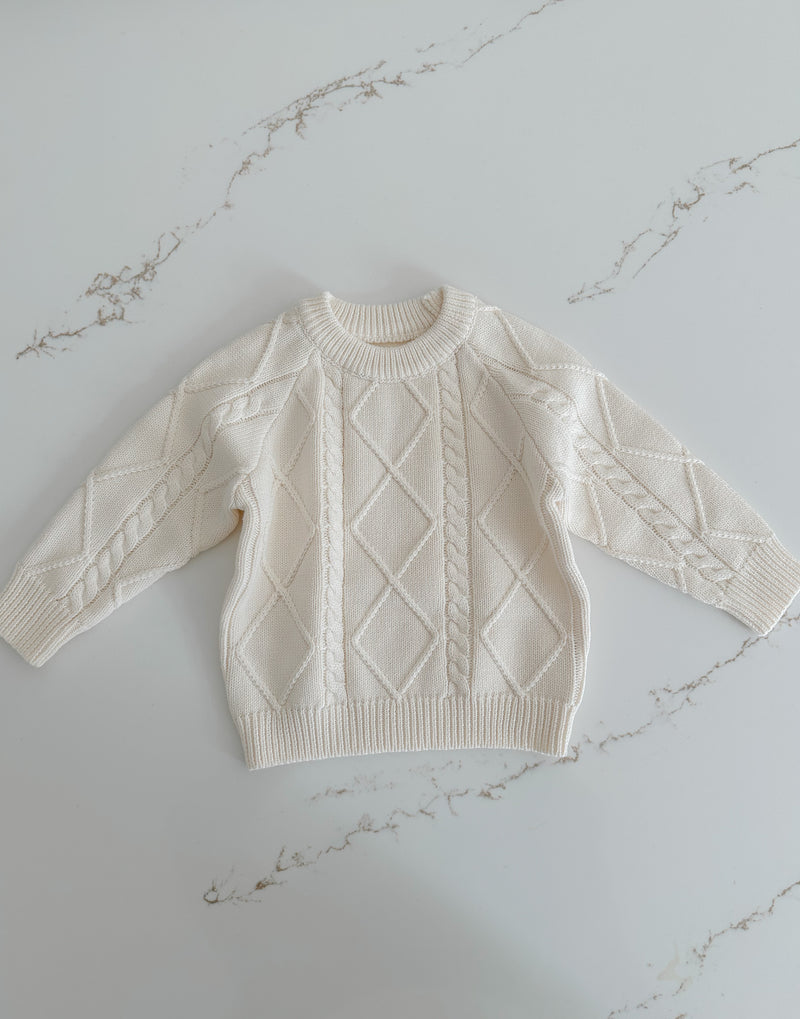 Cable Knit Sweater - Milk
