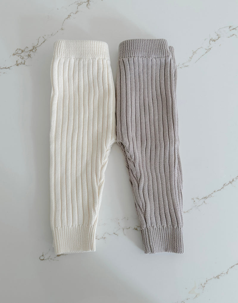 Chunky Ribbed Pants - Milk