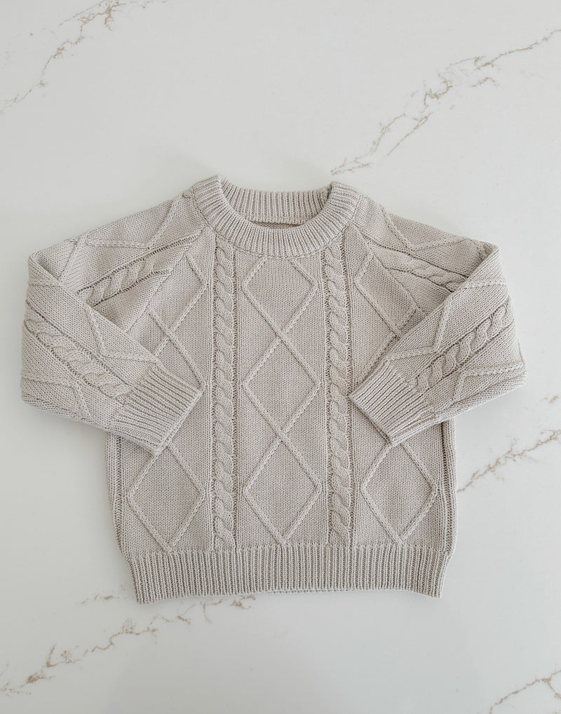 Cable Knit Sweater - Stone