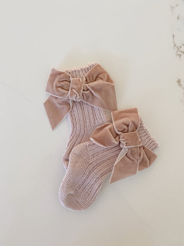 Ribbed Ankle Socks - Old Rose