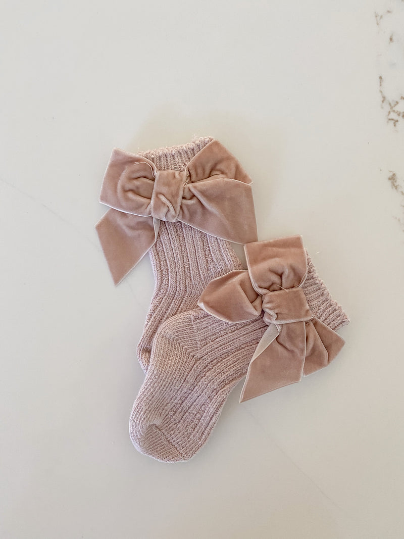 Ribbed Ankle Socks - Old Rose