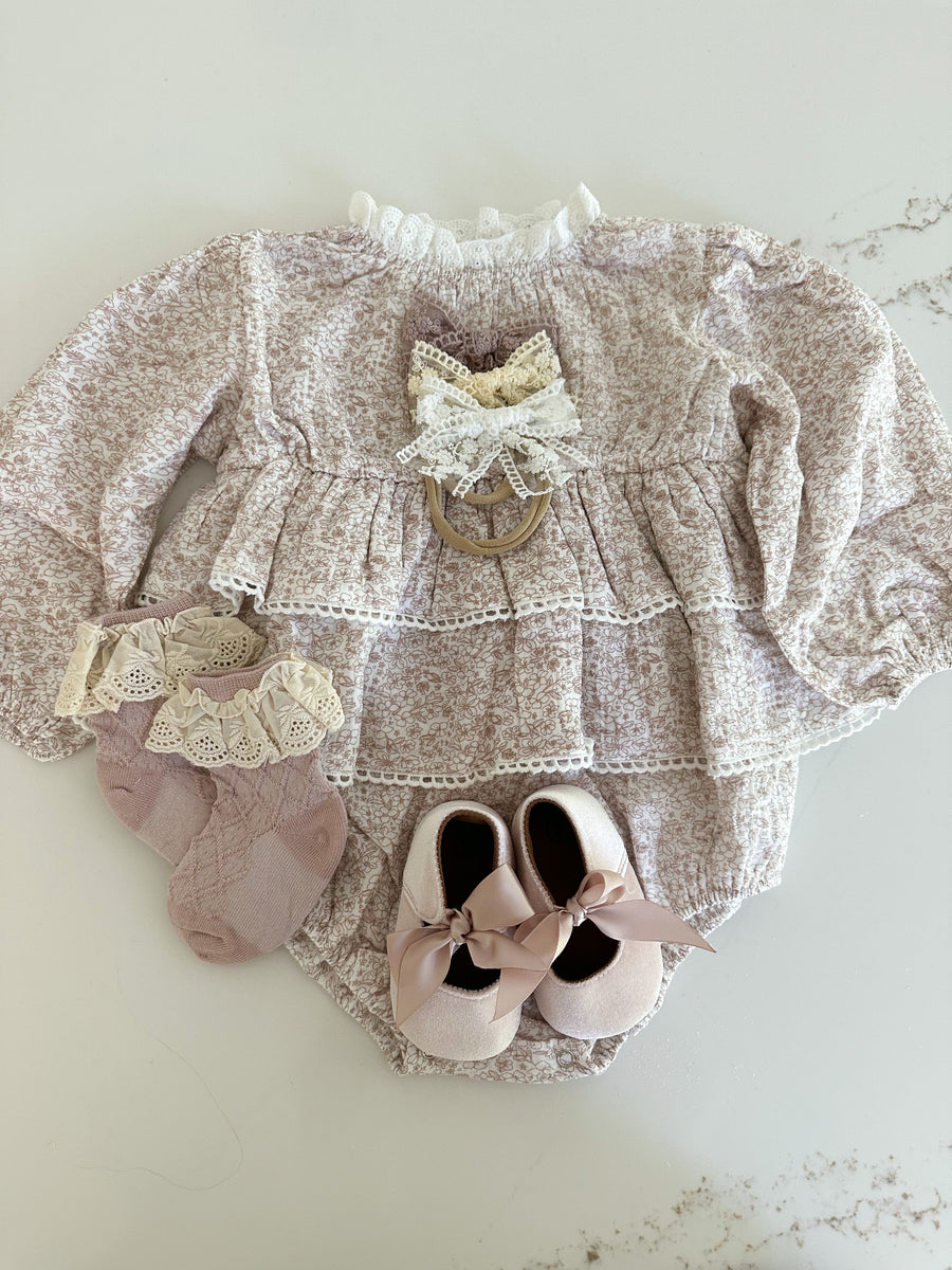 Blush Metallic Romper