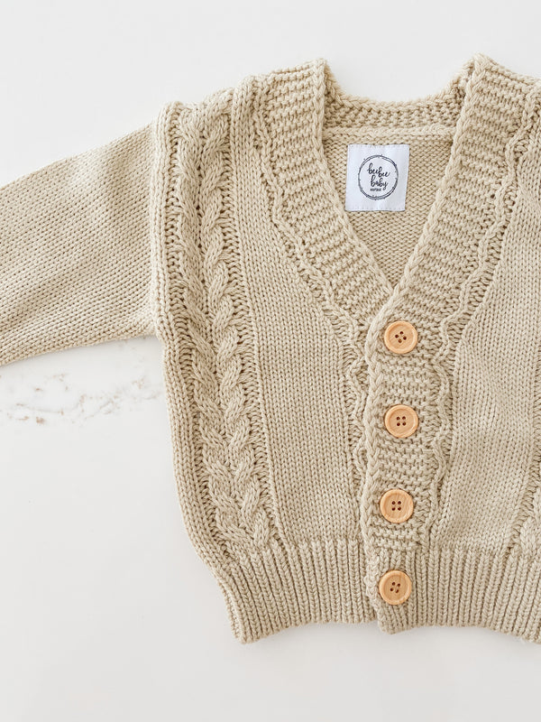Cable Knit Cardigan - Sand