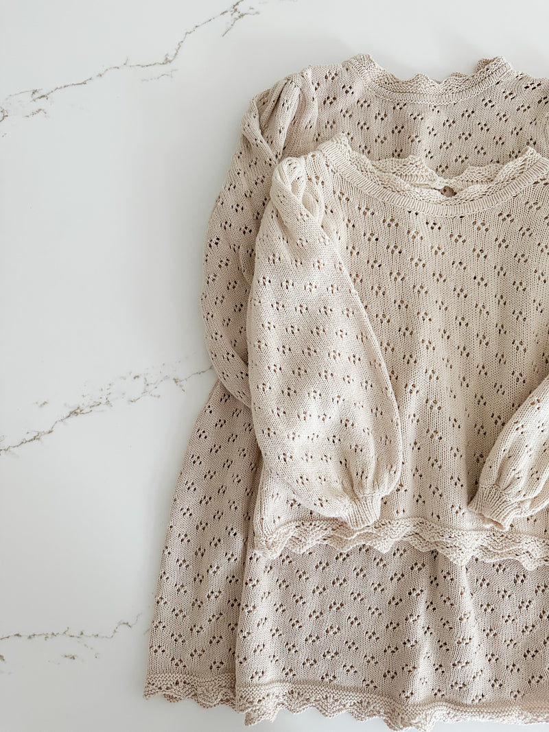 Hollow Out Knit Dress - OAT