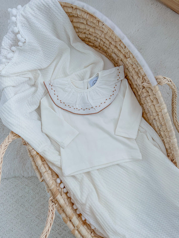 Embroidered Cotton Top - White